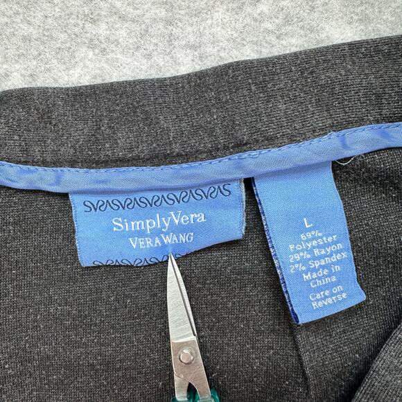 Simply Vera Vera Wang Straight & Pencil Skirt Womens L Gray Knee Length Back Zip - Picture 3 of 6